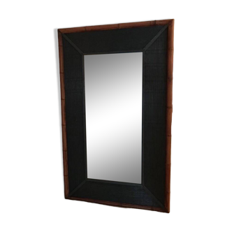 Grand miroir bois et bambou