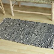 Zanafi Berber carpet in black and white wool