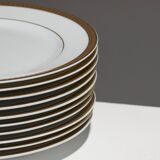 SET OF 10 PORCELAIN DESSERT PLATES, CHRISTOFLE, 1960s