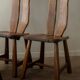 Brutalist Oak Dining Chairs Sculptural Backs by De Puydt, 1960s, Set of 4
