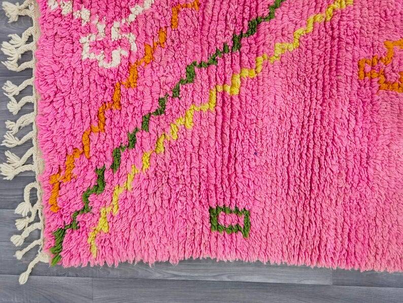 Incredible Moroccan pink rug, Beni Ourain rug 150/250cm