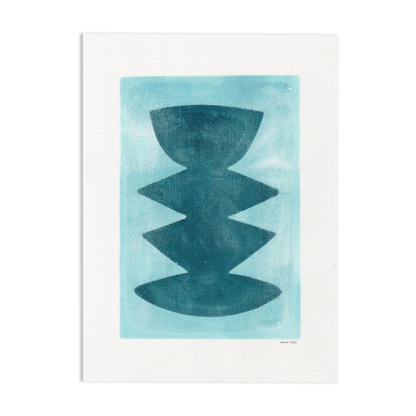 Peinture sur papier 30x40cm illustration M430 signée Eawy