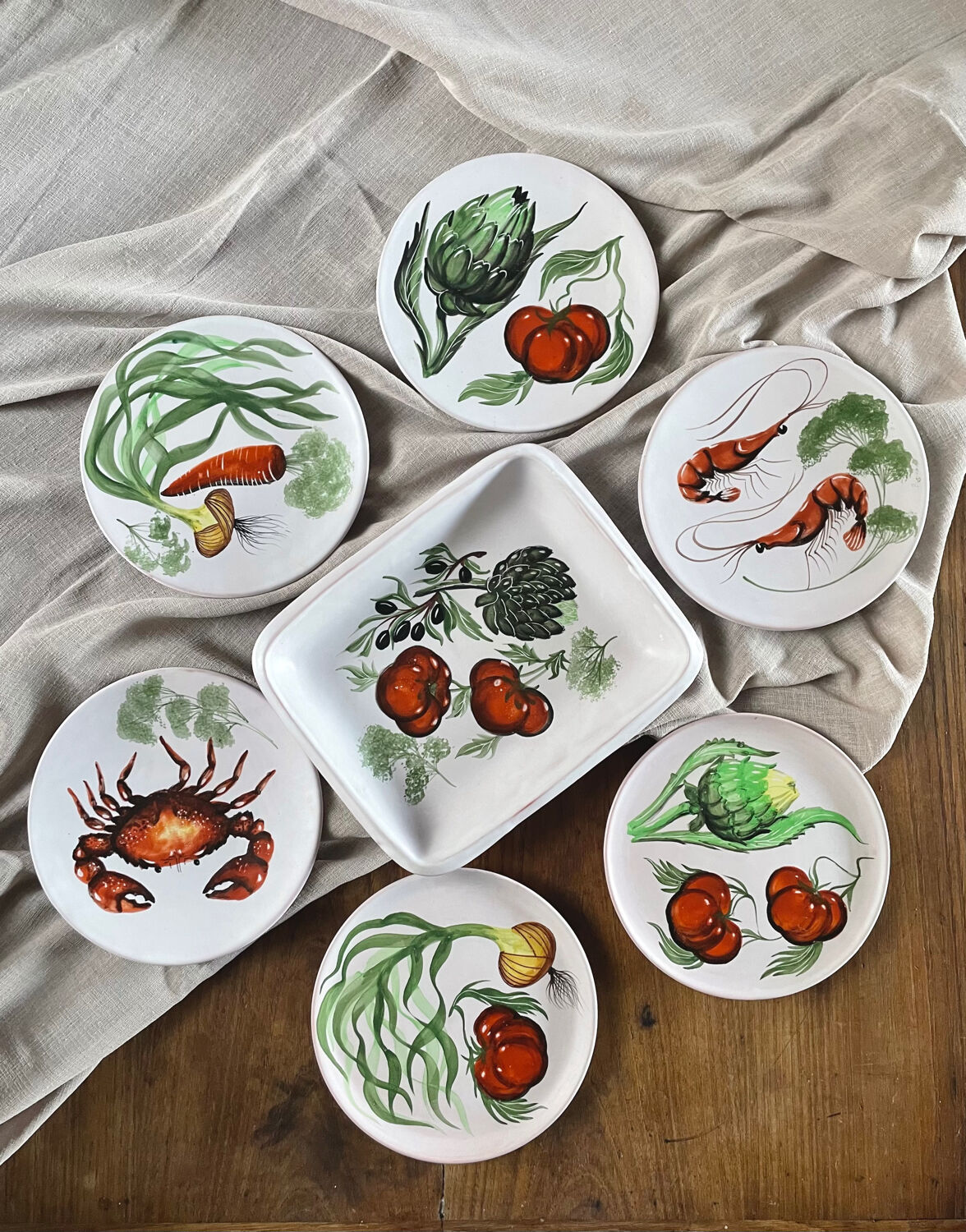 Rare service Vallauris Marius Bessone 1960