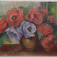 C. Steveniers -Ecole Française du XXème siècle  Nature morte aux coquelicots. Huile sur toile signée