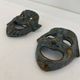 Pair of Small Decorative Bronze/Brass Greek Theatre Masks Wall Hangings, 19