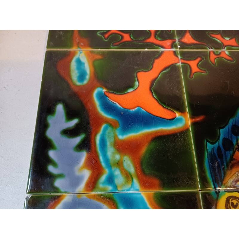 Vintage Vallauris ceramic tiles from "Le Vaucour"