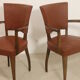Pair of vintage bridge armchairs year 60 in imitation rust leather.