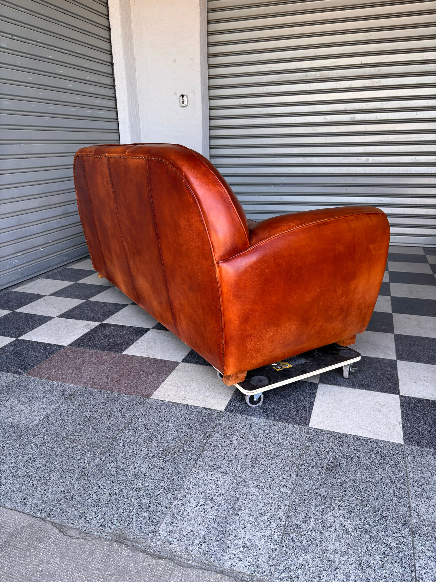 Canapé club vintage en cuir