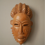 Carved wooden mask African art tribal ethnic decoration