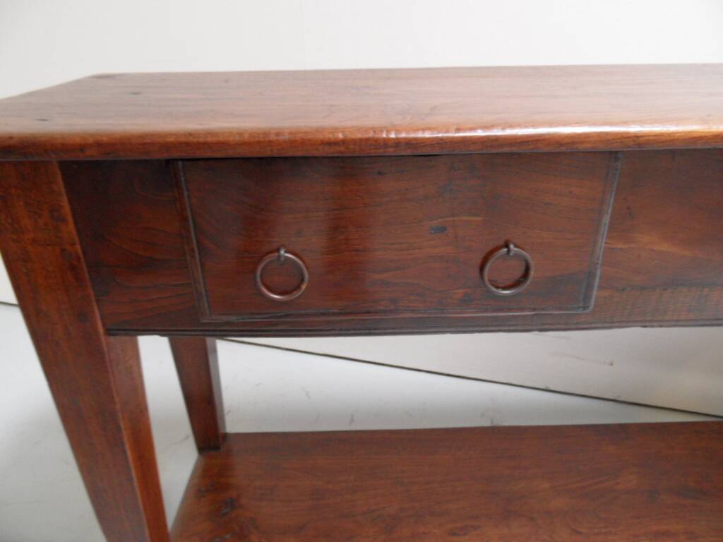 Table d'appoint en chêne ancien avec 2 tiroirs