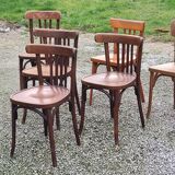 Set of 6 old bistro chairs Baumann and others