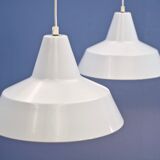 Set of 2 danish hanging lamps in white by Nordisk Solar, 1980s