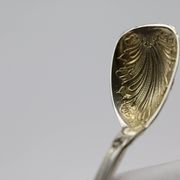Louis XV Style Salt Shovel In Sterling Silver And Vermeil