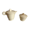 Coffee pot coffeepot and Sarreguemines art deco ivory sugar