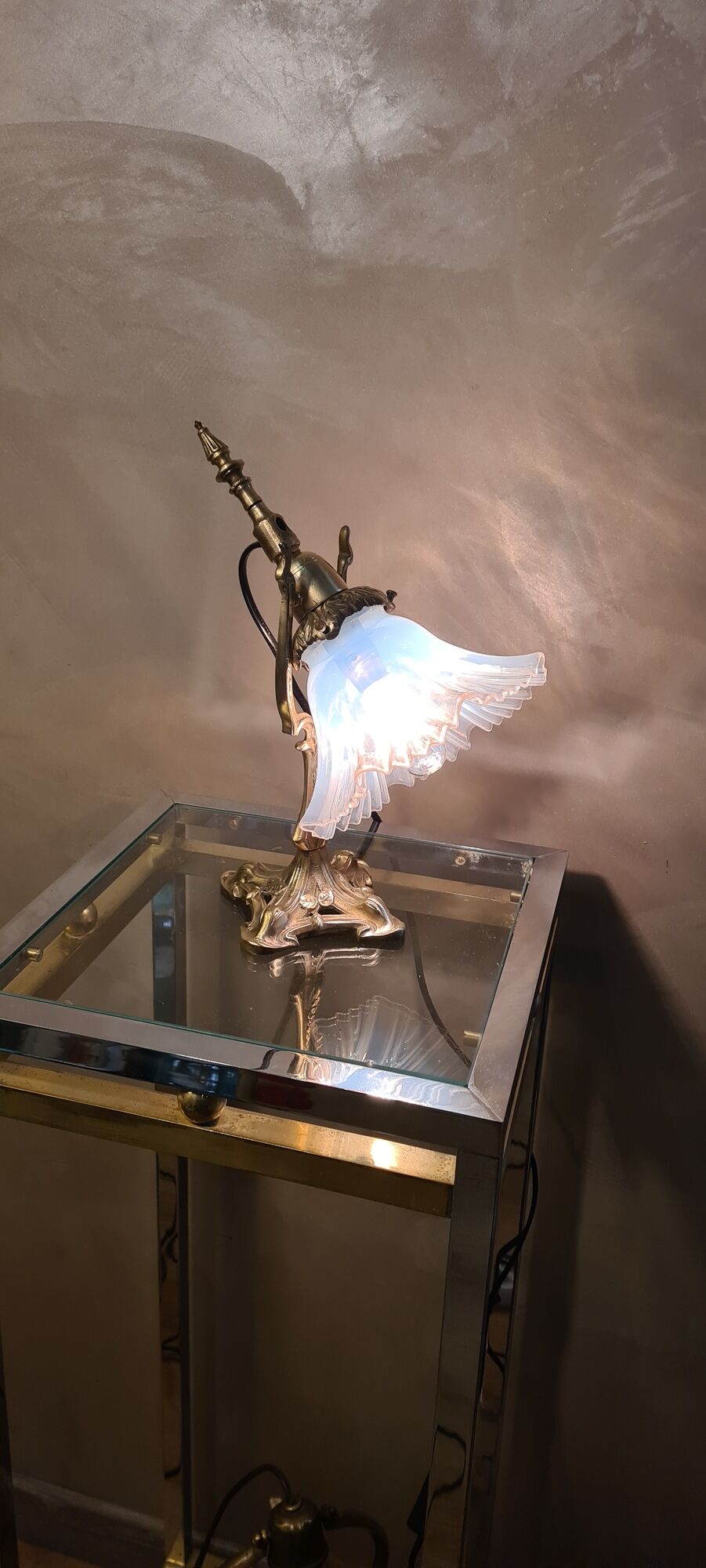 Art Nouveau bronze lamp