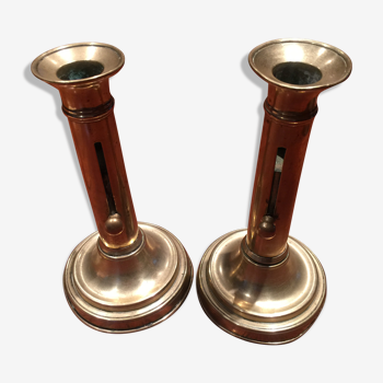 Pair of brass candlesticks