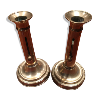 Pair of brass candlesticks