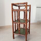 Vintage stand shelf in bamboo and rattan