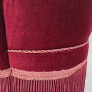 1970s, Danish armchair, cherry-red furniture velour, ash wood legs.