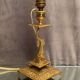 Lamp foot XIXth Louis XIV with stylized dauphin mounted in lamp without transformation