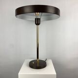 One of the four brown and gold Timor 69 table lamps by Louis Kalff for Philips 1970.