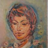 Portrait by Henri Zayan, HST painting, French school, mid-20th century.