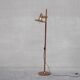 Lampadaire laiton et teck mid-century français