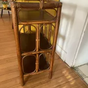 Charming Vintage Shelf in Rattan and Bamboo (3 tiers)
