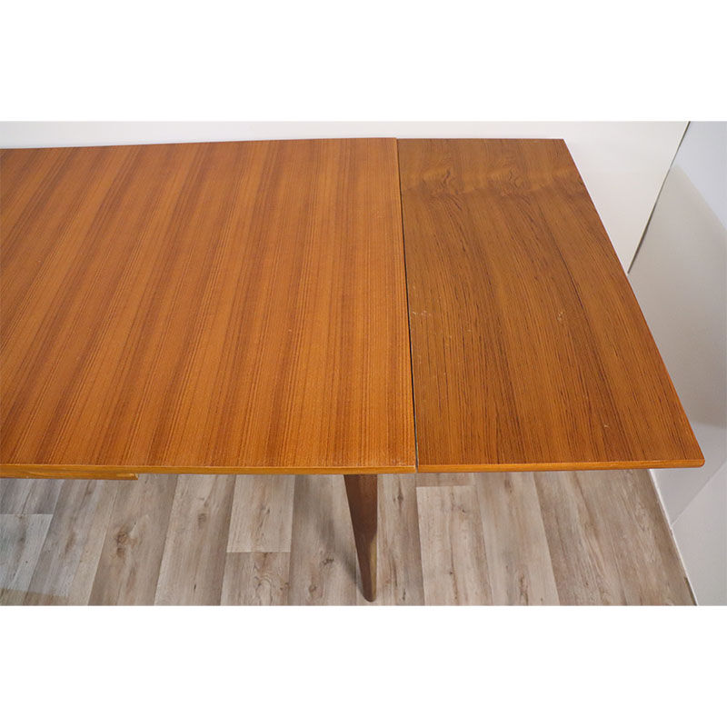 Extendable Scandinavian teak meal table around 1960