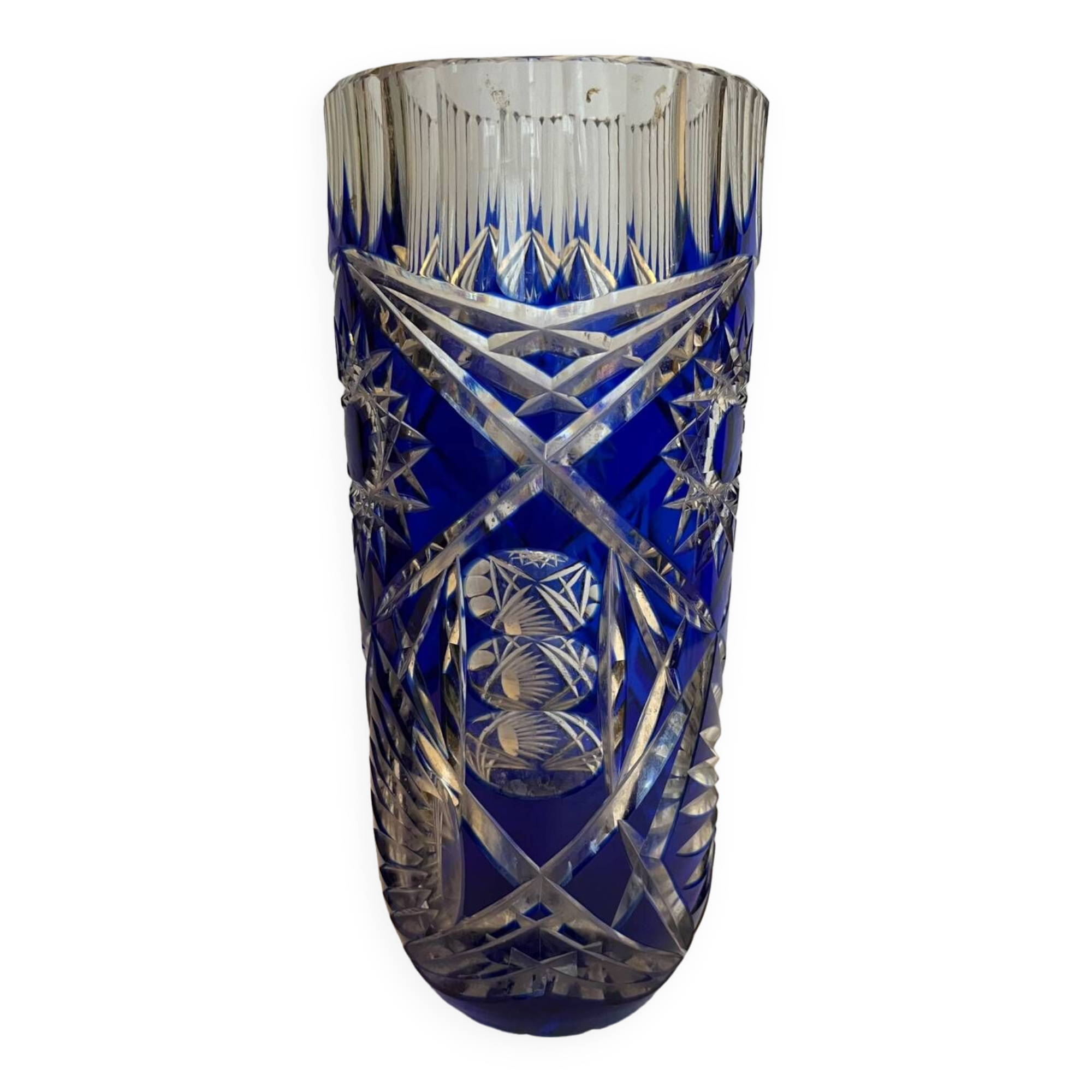 Bohemian cut glass vase