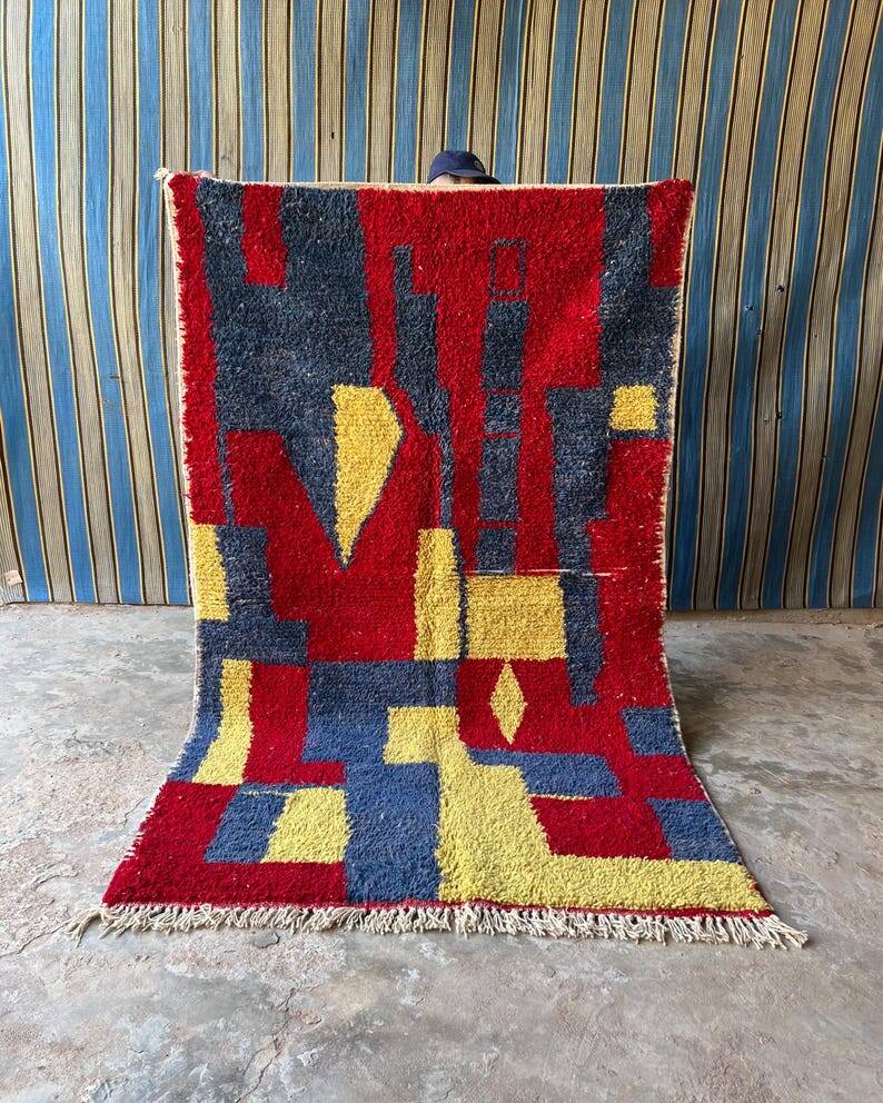 Handmade natural wool rug 250cm x 150cm