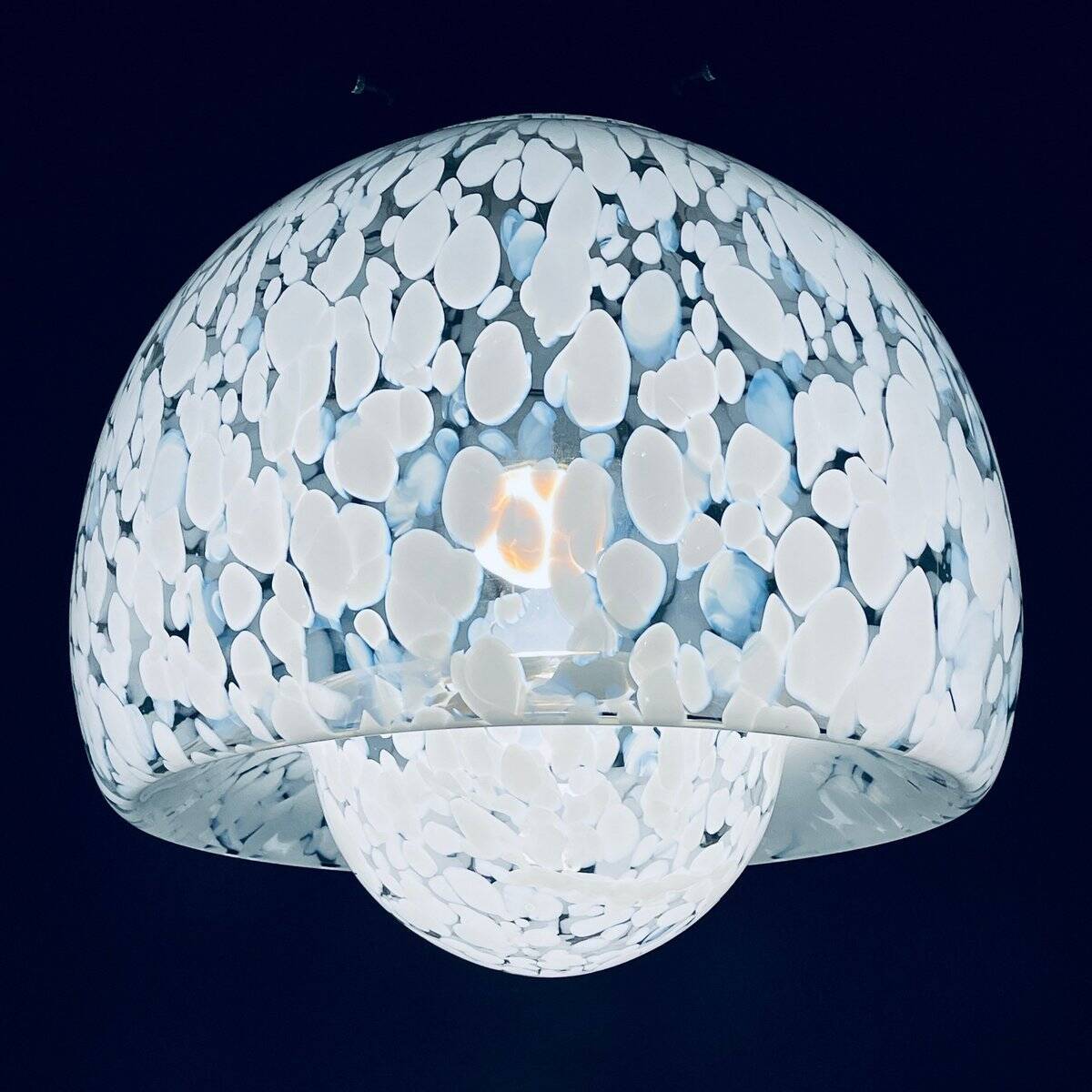 Mid-Century White Murano Suspension, Italy, 1960s