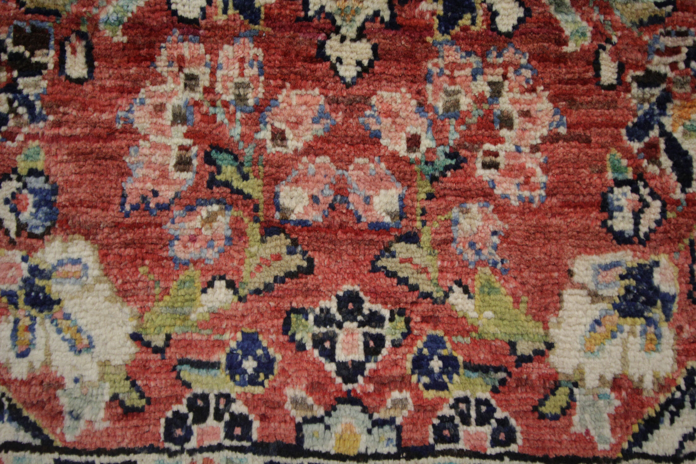 Traditional persian area rug handwoven red wool carpet rug- 130x220cm