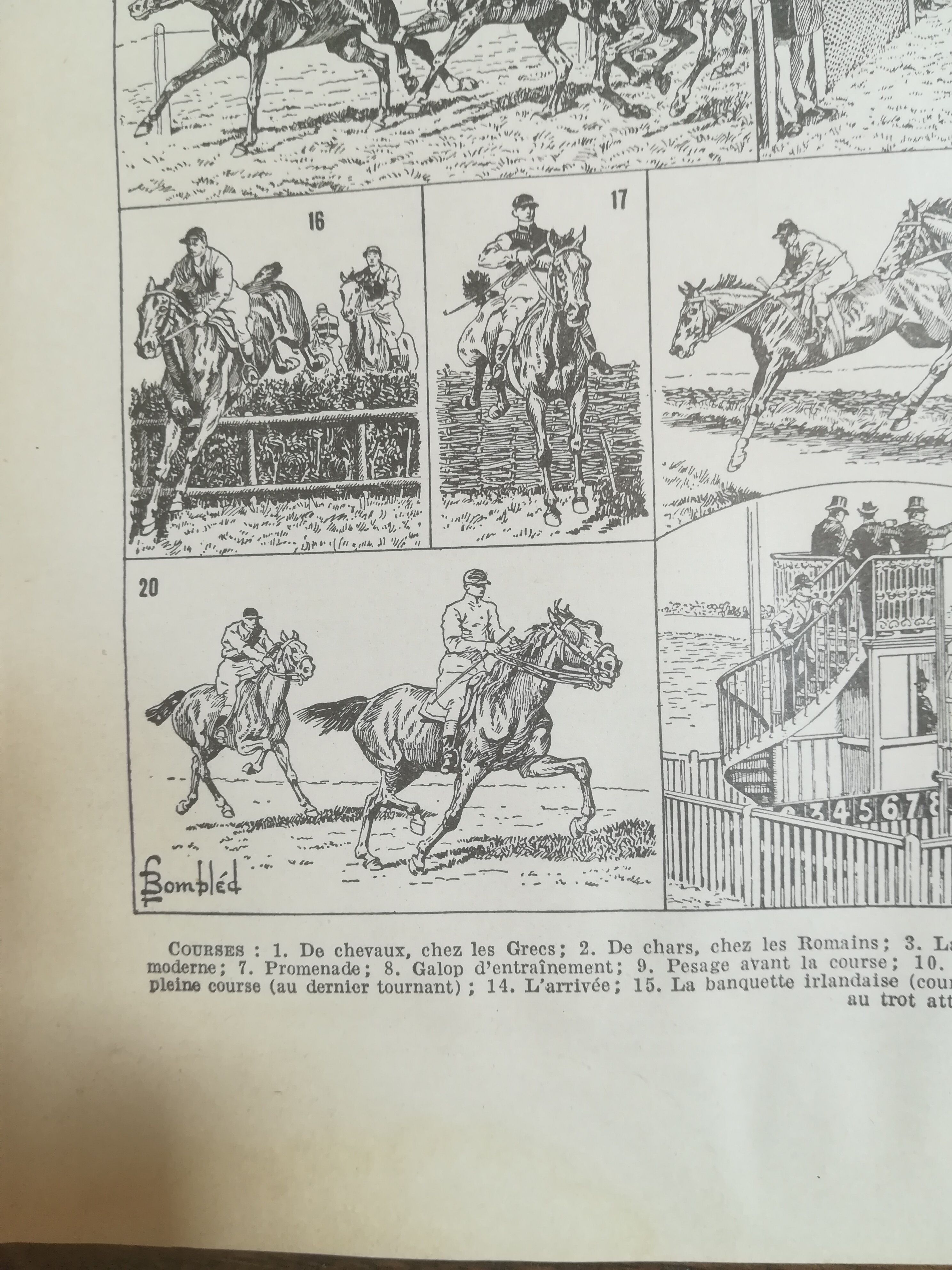 Lithograph on horse racing from 1928
