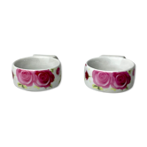 Pair of towel rings with Adler roses