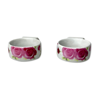 Pair of towel rings with Adler roses