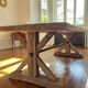 Antique solid oak farmhouse table with star legs - length 200 cm