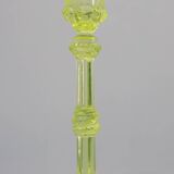Pair Uranium or annagreen glass candlesticks by Vallerysthal & Portieux