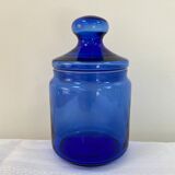 Vintage cobalt blue glass jar