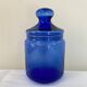 Vintage cobalt blue glass jar