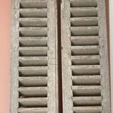 Set of 2 large old louvered shutters