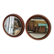 Pair of Italian Space Age Illuminated Round Mirrors, 1970s