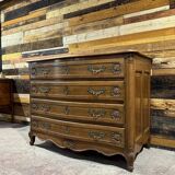 Curved commode in Louis XV style made of walnut.