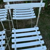 Set of 4 vintage folding chairs in metal and wood