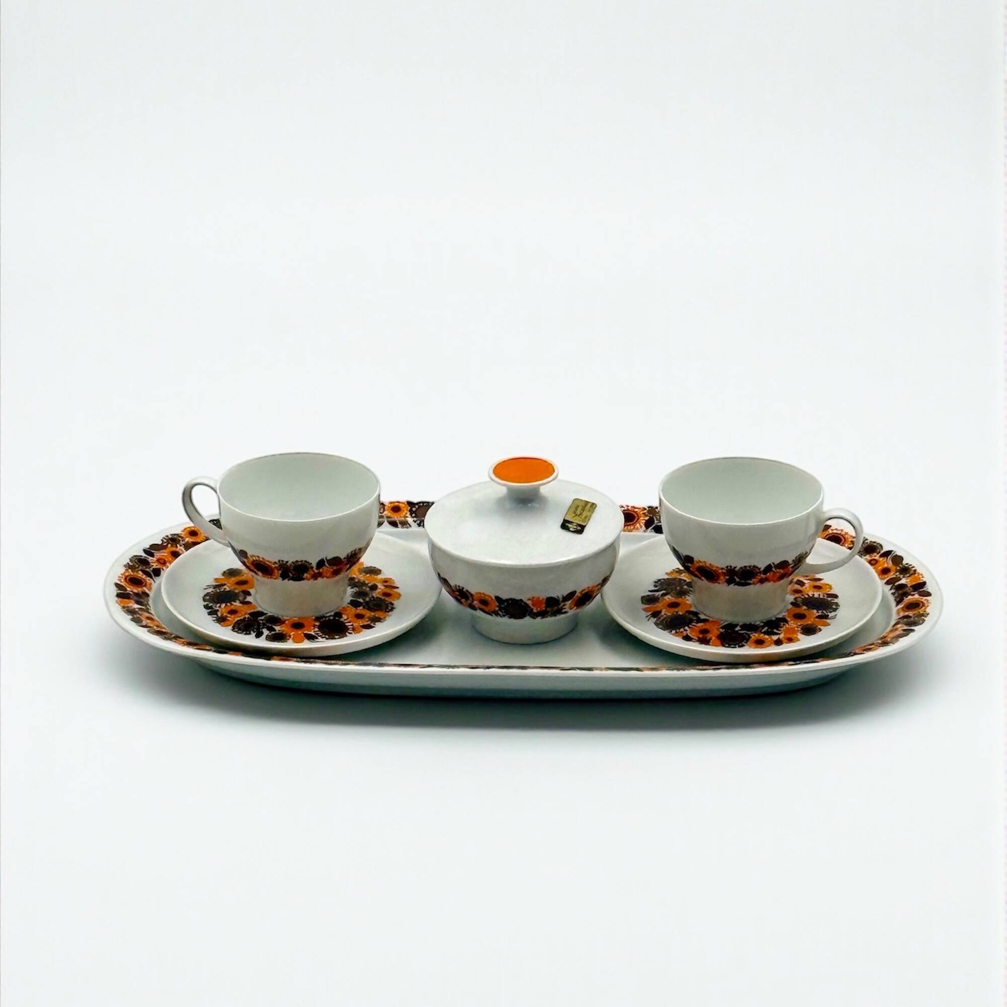 Service à café Thomas Rosenthal années 70 en porcelaine florale