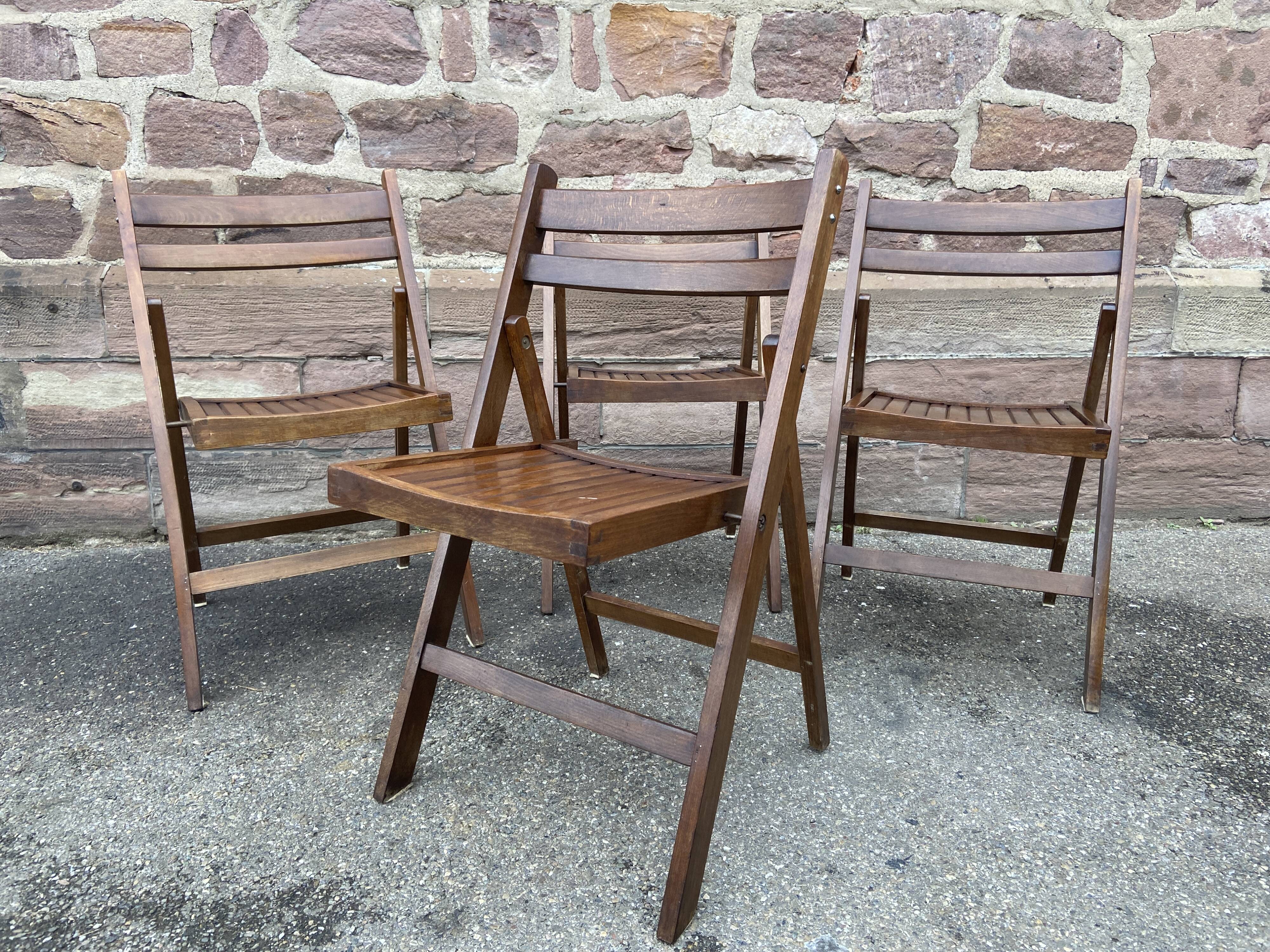 Set of 4 chairs Folding terrace patio vintage