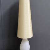 Glass floor lamp with large off-white shade 1960s