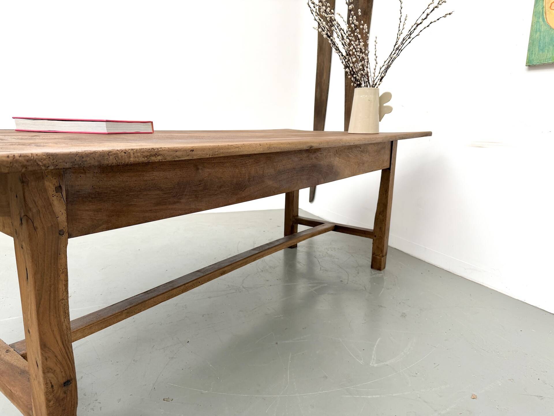 French farmhouse table in solid walnut, circa 1920