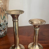 Paire de bougeoirs en laiton vintage