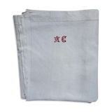 AC monogrammed linen campaign sheet at cross point